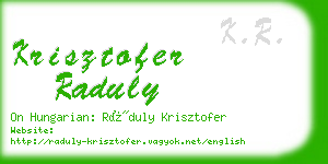 krisztofer raduly business card